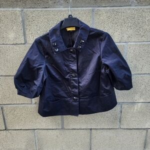 St. John SoCa Light Black Cape Jacket Womens Size L